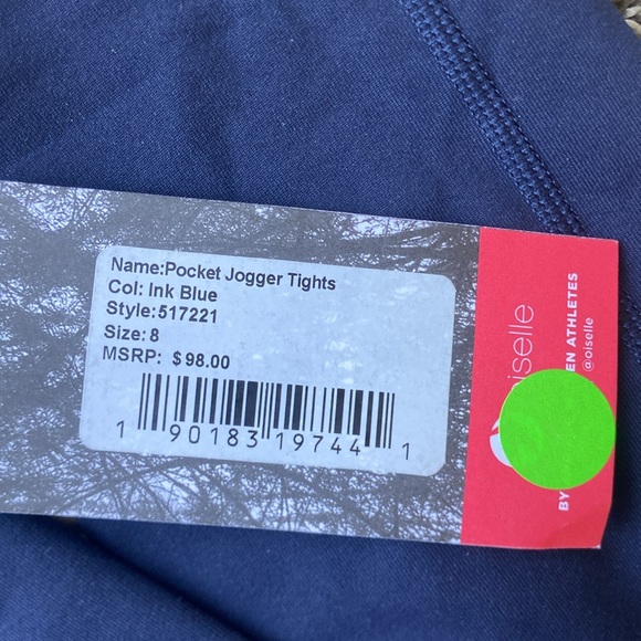 NWT Oiselle Pocket Jogger Tights Ink Blue - Picture 2 of 5